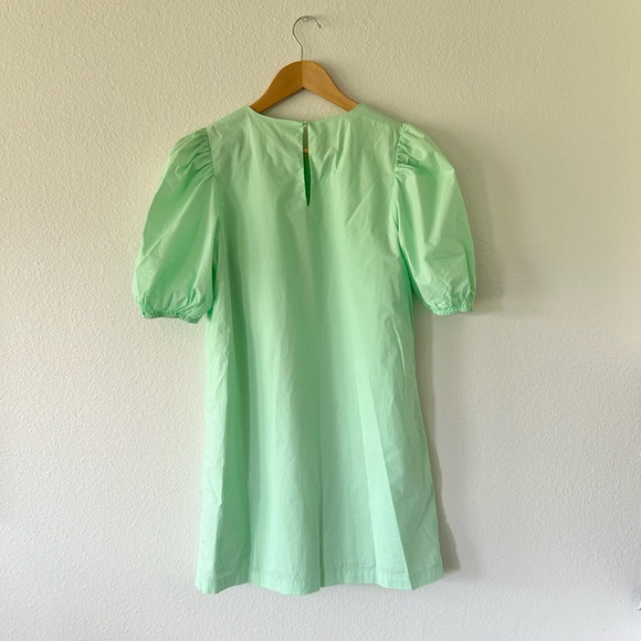 English Factory Women's Puff Sleeve Mini Dress in Mint Green - Picture 8 of 8